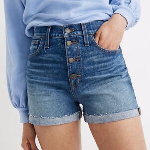 Madewell High Rise Button Front Denim Shorts Medium Burke Size 27 AO209